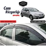 ŞüsCarOto Aksesuar Vw Golf 5 2003-2009 Uyumlu Mugen Cam Rüzgarlığı Seti Piano Black 4'lü