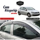 ŞüsCarOto Aksesuar Vw Golf 6 2008-2012 Uyumlu Mugen Cam Rüzgarlığı Seti Piano Black 4'lü