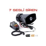 ŞüsCarOto Her Araca Uyumlu 7 Sesli Güçlü Siren Korna Mikrofonlu Megafonlu 12v Polis Sireni 100w