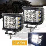 ŞüsCarOto Off Road Led Lamba Delici Yayıcı Beyaz-Beyaz Flaşlı Kare Sis Farı Projektör 45W 12 Led Metal Arazi Çalışma Lambası 1 Adet (00)