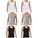 Süsen Lingerie 2 Siyah 2 Gri 2 Beyaz Erkek Penye Atlet, Erkek Iç Giyim, Erkek Günlük Atlet - Beyaz - Gri - Siyah