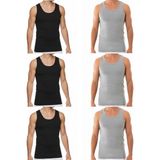 Süsen Lingerie 3 Siyah 3 Gri Erkek Penye Atlet, Erkek Üst Iç Giyim Penye Atlet - 3XL - Gri - Siyah - Açık Gri