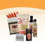 Sushi Yapım Seti Süper Pratik, Sushi Pirinci, Kurutulmuş Deniz Yosunu (Nori), Pirinç Sirkesi, Soya Sosu, Wasabi Tozu, Yengeç Surimi, 5 Çift Chopstick