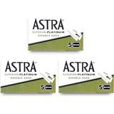 Susicit Astra Superior Premium Platinum Çift Kenarlı Güvenlik Tıraş Bıçağı, 5 Adet (3'lü Paket)