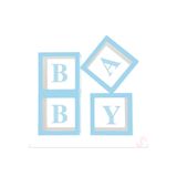 Süsle Baby Party Baby Yazılı Şeffaf Balon Kutusu, 30cm x 4 Adetli Set - Mavi