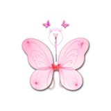 Süsle Baby Party Kelebek Kanat, Asa Ve Taç 3lü Set - Pembe