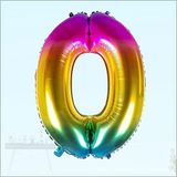 SüSLe Bebek ve Parti 0 Yaş Rakam Folyo Balon, 100 Cm - Gökkuşağı
