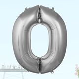 SüSLe Bebek ve Parti 0 Yaş Rakam Folyo Balon, 100 Cm - Gümüş