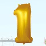 SüSLe Bebek ve Parti 1 Yaş Rakam Folyo Balon, 100 Cm - Altın