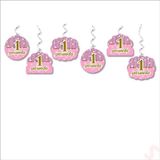 SüSLe Bebek ve Parti 1 Yaşında 6'lı Tavan Süsü, 70 Cm - Pembe