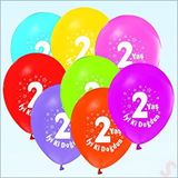 SüSLe Bebek ve Parti 2.yaş Doğum Günü Pastel Balon, 30cm X 6 Adet Çok Renkli