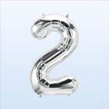 SüSLe Bebek ve Parti 2 Yaş Rakam Gümüş Folyo Balon - 76 Cm