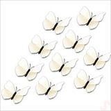 SüSLe Bebek ve Parti 3d Baskılı Pvc Kelebek Süs, 7,5 Cm X 10 Adet - Beyaz Çok Renkli