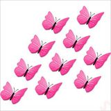 SüSLe Bebek ve Parti 3d Baskılı Pvc Kelebek Süs, 7,5 Cm X 10 Adet - Pembe Çok Renkli