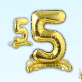 SüSLe Bebek ve Parti 5 Rakam Ayaklı Folyo Balon, 65 Cm - Altın