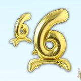 SüSLe Bebek ve Parti 6 Rakam Ayaklı Folyo Balon, 65 Cm - Altın