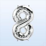 SüSLe Bebek ve Parti 8 Yaş Rakam Gümüş Folyo Balon - 76 Cm Çok Renkli