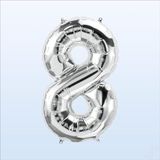 SüSLe Bebek ve Parti 8 Yaş Rakam Gümüş Folyo Balon - 76 Cm