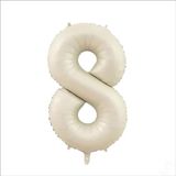 SüSLe Bebek ve Parti 8 Yaş Rakam Krem Folyo Balon - 76 Cm