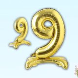 SüSLe Bebek ve Parti 9 Rakam Ayaklı Folyo Balon, 65 Cm - Altın