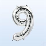 SüSLe Bebek ve Parti 9 Yaş Rakam Gümüş Folyo Balon - 76 Cm Çok Renkli