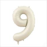 SüSLe Bebek ve Parti 9 Yaş Rakam Krem Folyo Balon - 76 Cm