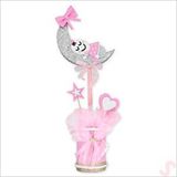 SüSLe Bebek ve Parti Ay Bebek Masa Süsü, 50cm X 20cm - Pembe Çok Renkli