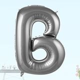 SüSLe Bebek ve Parti B Harf Folyo Balon, 100 Cm - Gümüş