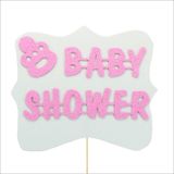 Süsle Bebek ve Parti Baby Shower Konuşma Balonu Çubuğu Pembe