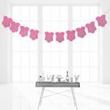 SüSLe Bebek ve Parti Baby Shower Simli Eva Uzar Yazı, 1,5 Mt - Pembe