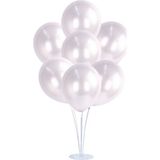 SüSLe Bebek ve Parti Balon Standlı, 7 Adet - Metalik Beyaz Balon