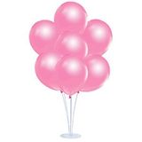 SüSLe Bebek ve Parti Balon Standlı, 7 Adet - Metalik Pembe Balon