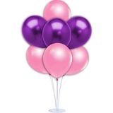 SüSLe Bebek ve Parti Balon Standlı, 7 Adet - Metalik Pembe Ve Mor Balon