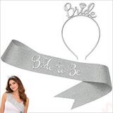 SüSLe Bebek ve Parti Bride Taç Ve Bride To Be Kuşak Seti - Gümüş Çok Renkli