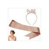 SüSLe Bebek ve Parti Bride Taç ve Bride To Be Kuşak Seti - Rose Gold