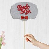 SüSLe Bebek ve Parti Bride To Be Konuşma Balonu Çubuğu - Gümüş & Kırmızı