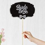 SüSLe Bebek ve Parti Bride To Be Konuşma Balonu Çubuğu - Siyah & Gümüş
