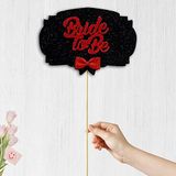 SüSLe Bebek ve Parti Bride To Be Konuşma Balonu Çubuğu - Siyah & Kırmızı