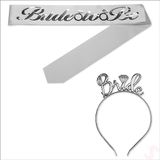 SüSLe Bebek ve Parti Bride To Be Kuşak Bride Metal Taç Seti - Gümüş