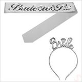 SüSLe Bebek ve Parti Bride To Be Kuşak Ve Bride Metal Taç Seti - Gümüş Çok Renkli