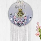 Süsle Bebek ve Parti Bubble Daire Kapı Süsü, 35 cm - Lila