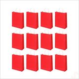SüSLe Bebek ve Parti Büküm Saplı Kraft Çanta 32 X 26 X 12 Cm, Kırmızı - 12 Adet Çok Renkli
