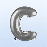 SüSLe Bebek ve Parti C Harf Gümüş Folyo Balon - 76 Cm