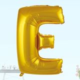 SüSLe Bebek ve Parti E Harf Folyo Balon, 100 Cm - Altın Çok Renkli