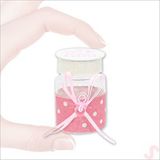 Süsle Bebek ve Parti Emzikli Plastik Kavanoz, 6,5cm x 4cm x 12 Adet - Pembe