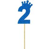 SüSLe Bebek ve Parti Eva Simli Rakam Pasta Süsü, 19cm x 7,5cm - 1 Adet Mavi 2