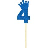 SüSLe Bebek ve Parti Eva Simli Rakam Pasta Süsü, 19cm x 7,5cm - 1 Adet Mavi 4