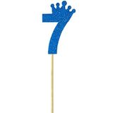 SüSLe Bebek ve Parti Eva Simli Rakam Pasta Süsü, 19cm x 7,5cm - 1 Adet Mavi 7