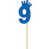 SüSLe Bebek ve Parti Eva Simli Rakam Pasta Süsü, 19cm x 7,5cm - 1 Adet Mavi 9