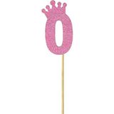 SüSLe Bebek ve Parti Eva Simli Rakam Pasta Süsü, 19cm x 7,5cm - 1 Adet Pembe 0